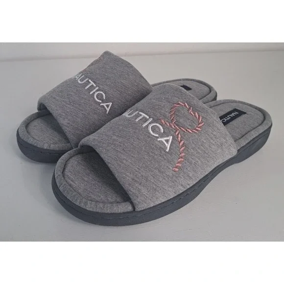 Nautica Eldridge Valentine Mule Slippers US Women's Size 7-8 Gray Open Toe - Picture 1 of 7